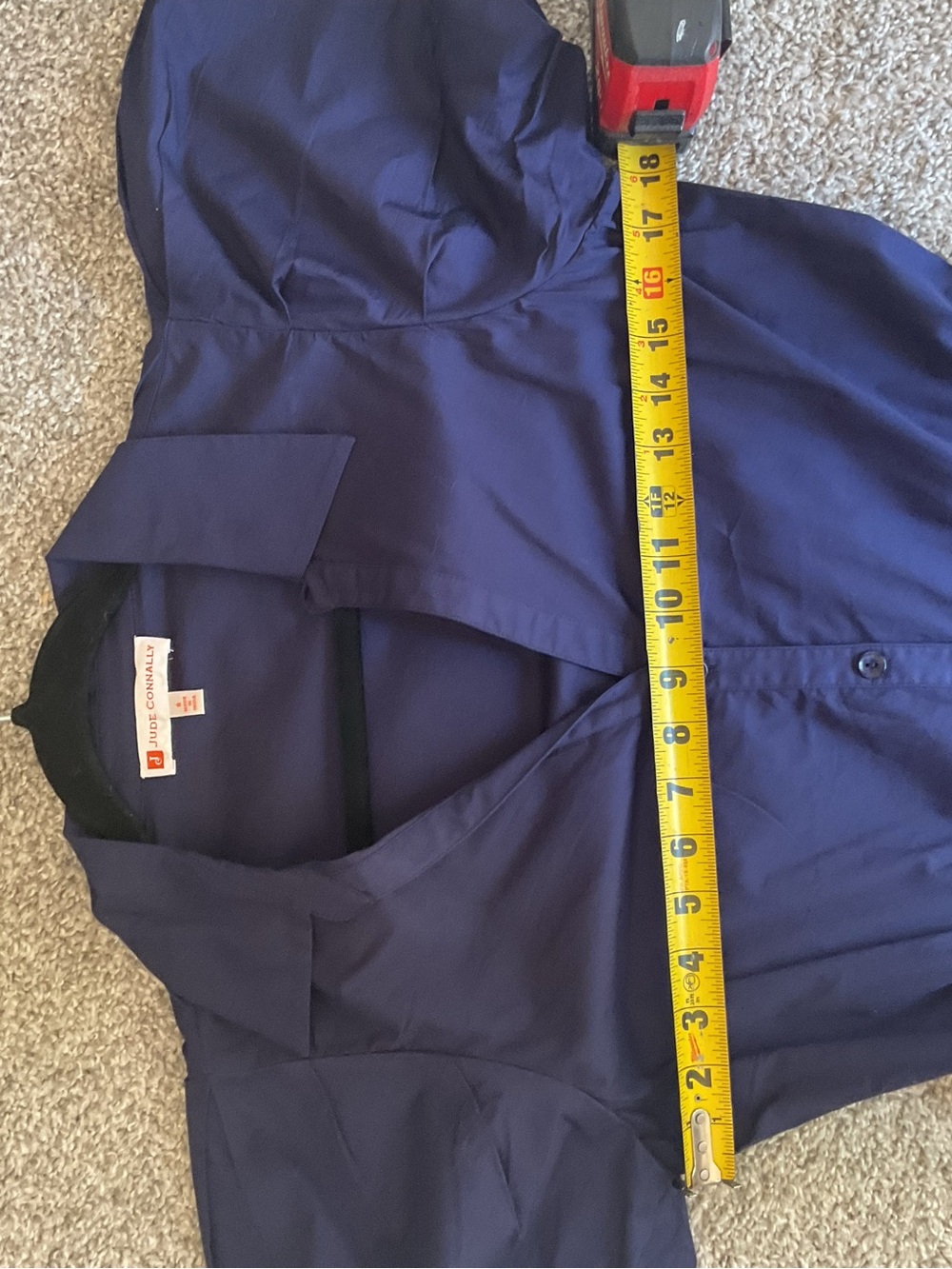 Jude Connally Navy Button-Front Tiered Midi Dress - Picture 4 of 4